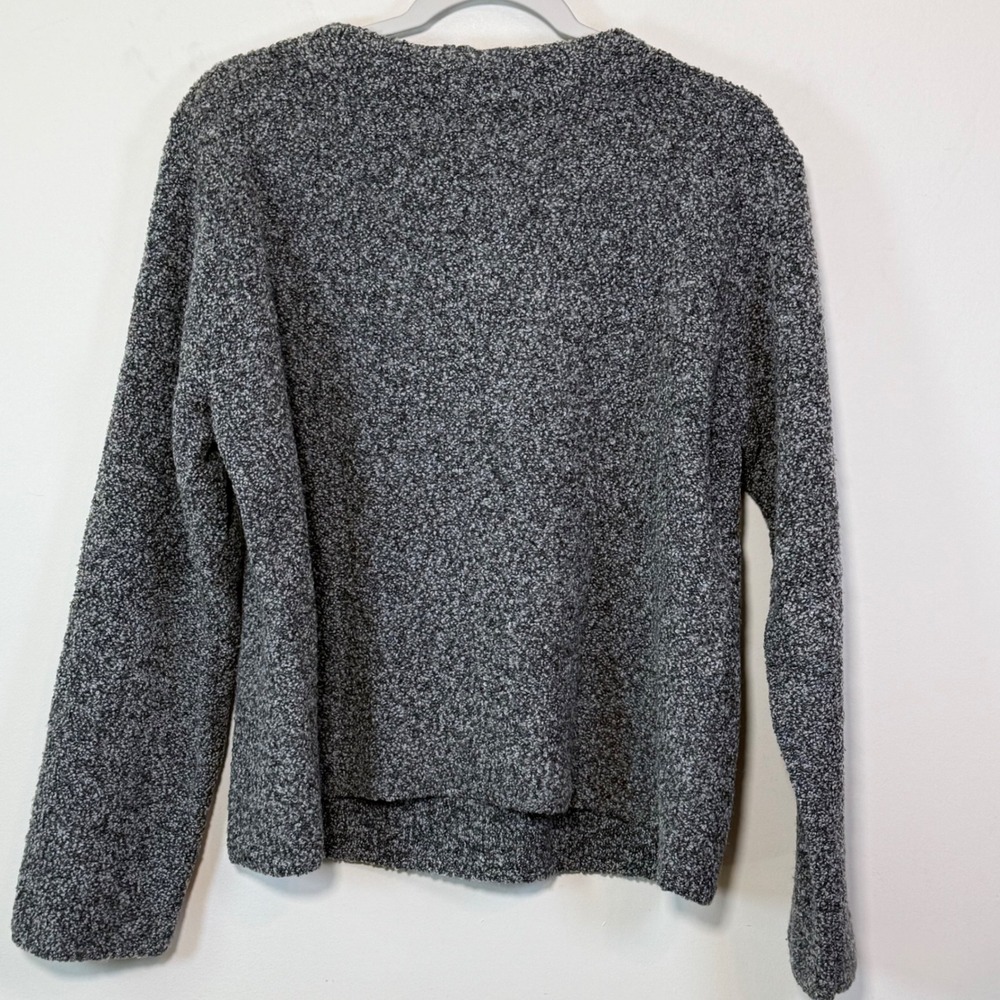 Eileen Fisher Sweater Womens L Grey Merino Cashmere Cozycore Textured Winter